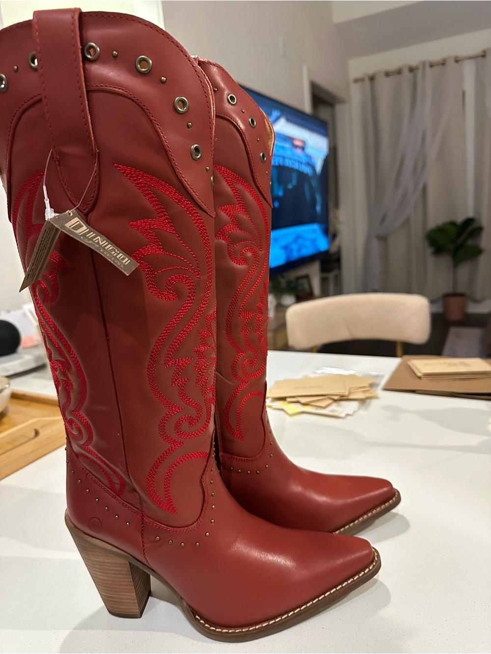 Dingo knee high Embroidered Leather Boots